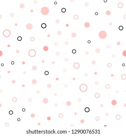 Light Red vector seamless cover with spots. Modern abstract illustration with colorful water drops. Pattern for design of window blinds, curtains.