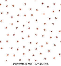 Light Red vector seamless cover with beautiful snowflakes. Glitter abstract illustration with crystals of ice. Texture for window blinds, curtains.