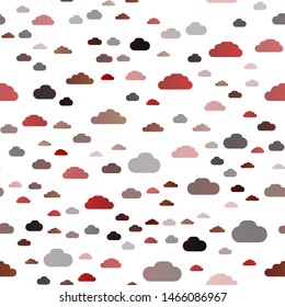 Light Red vector seamless cover with clouds. Illustration in abstract style with colorful clouds. Pattern for design of window blinds, curtains.