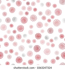 Light Red vector seamless doodle bright layout. An elegant bright illustration with flowers in Natural style. Brand-new design for your business.