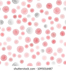 Light Red vector seamless doodle blurred background. Blurred decorative design in Indian style with flowers. Pattern for colorful books and pages for kids.