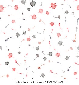 Light Red vector seamless doodle layout. An elegant bright illustration with leaves in Natural style. New template for your brand book.