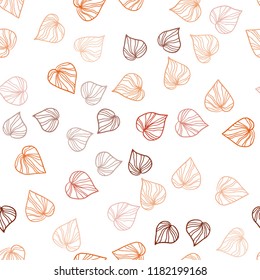 Light Red vector seamless doodle layout with leaves. Doodle illustration of leaves in Origami style with gradient. Template for business cards, websites.