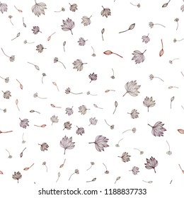Light Red vector seamless doodle texture. Shining colored illustration with leaves in doodle style. New template for your business design.