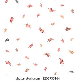 Light Red vector seamless doodle backdrop with leaves. A vague abstract illustration with leaves in doodles style. Pattern for trendy fabric, wallpapers.