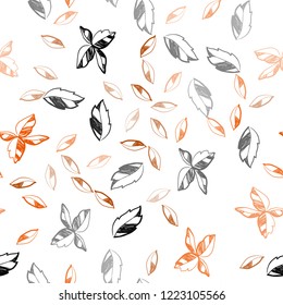 Light Red vector seamless doodle background with leaves. leaves on blurred abstract background with gradient. Template for business cards, websites.