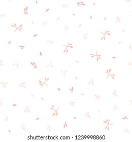 Light Red vector seamless doodle background with leaves. Colorful abstract illustration with leaves in doodle style. Pattern for design of window blinds, curtains.
