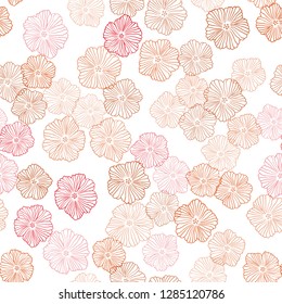 Light Red vector seamless doodle texture with flowers. Creative illustration in blurred style with flowers. Design for wallpaper, fabric makers.