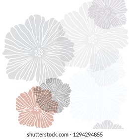 Light Red vector seamless doodle pattern with flowers. Modern abstract illustration with flowers. Pattern for trendy fabric, wallpapers.