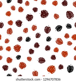 Light Red vector seamless doodle background with leaves. leaves on elegant natural pattern with gradient. Design for wallpaper, fabric makers.