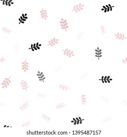 Light Red vector seamless doodle template with leaves. New colorful illustration in doodle style with leaves. Pattern for design of fabric, wallpapers.