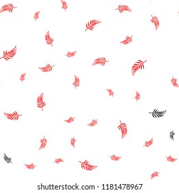 Light Red vector seamless elegant background with leaves. Colorful illustration in doodle style with leaves. Pattern for design of window blinds, curtains.