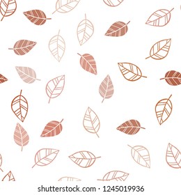 Light Red vector seamless elegant template with leaves. leaves on blurred abstract background with gradient. Pattern for trendy fabric, wallpapers.