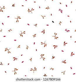 Light Red vector seamless elegant template with leaves. Modern geometrical abstract illustration with leaves. Pattern for design of fabric, wallpapers.