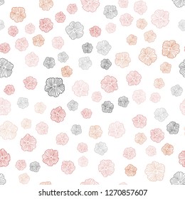 Light Red vector seamless elegant template with flowers. An elegant bright illustration with flowers. Pattern for design of fabric, wallpapers.