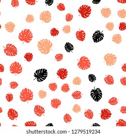 Light Red vector seamless elegant template with leaves. leaves on elegant natural pattern with gradient. Design for wallpaper, fabric makers.