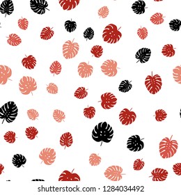 Light Red vector seamless elegant wallpaper with leaves. Creative illustration in blurred style with leaves. Design for wallpaper, fabric makers.