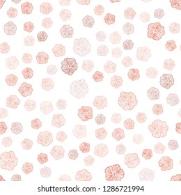 Light Red vector seamless elegant background with flowers. An elegant bright illustration with flowers. Template for business cards, websites.