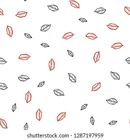 Light Red vector seamless elegant wallpaper with leaves. New colorful illustration in doodle style with leaves. Pattern for trendy fabric, wallpapers.