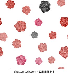 Light Red vector seamless elegant pattern with flowers. An elegant bright illustration with flowers. Template for business cards, websites.
