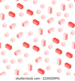 Light Red vector seamless, isometric cover in polygonal style. Illustration with set of colorful rectangles. Pattern for design of fabric, wallpapers.