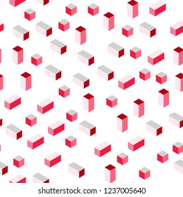 Light Red vector seamless, isometric cover in polygonal style. Abstract gradient illustration with rectangles. Pattern for trendy fabric, wallpapers.