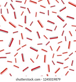 Light Red vector seamless, isometric cover with stright stripes. Glitter abstract illustration with colorful sticks. Template for business cards, websites.