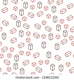 Light Red vector seamless, isometric layout with lines, rectangles. Decorative design in abstract style with rectangles. Pattern for design of fabric, wallpapers.
