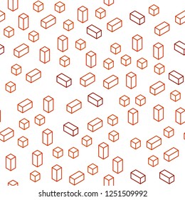 Light Red vector seamless, isometric background with rectangles. Illustration with set of colorful rectangles. Design for textile, fabric, wallpapers.