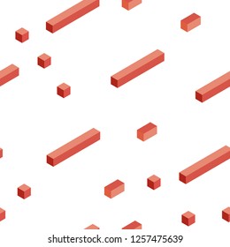 Light Red vector seamless, isometric background with rectangles. Rectangles on abstract background with colorful gradient. Texture for window blinds, curtains.