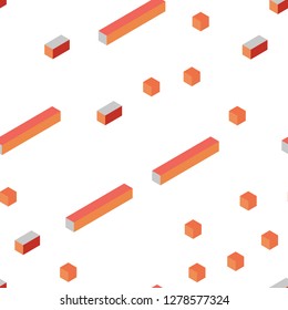 Light Red vector seamless, isometric cover in polygonal style. Decorative design in abstract style with rectangles. Design for textile, fabric, wallpapers.