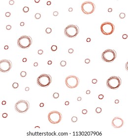 Light Red vector seamless layout with circle shapes. Glitter abstract illustration with blurred drops of rain. Beautiful design for your business advert.