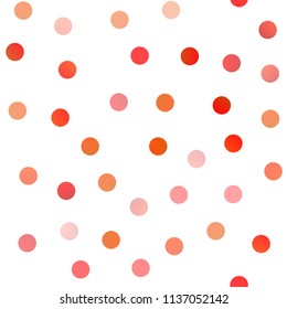 Light Red vector seamless layout with circle shapes. Blurred bubbles on abstract background with colorful gradient. The pattern can be used for ads, leaflets of liquid.