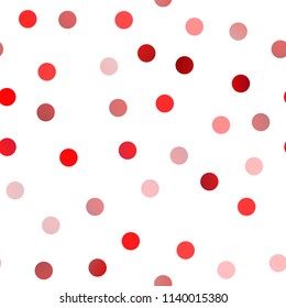 Light Red vector seamless layout with circle shapes. Glitter abstract illustration with blurred drops of rain. Completely new template for your brand book.