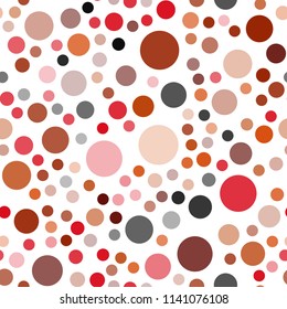Light Red vector seamless layout with circle shapes. Glitter abstract illustration with blurred drops of rain. Pattern can be used for futuristic ad, booklets.