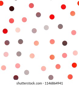 Light Red vector seamless layout with circle shapes. Modern abstract illustration with colorful water drops. Beautiful design for your business natural advert.