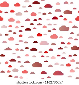 Light Red vector seamless layout with cloudscape. Modern illustration with colorful gradient clouds. Pattern for trendy fabric, wallpapers.