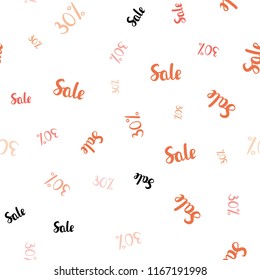 Light Red vector seamless layout with discount 30%. Shining colorful illustration with isolated selling prices. Backdrop for super sales on Black Friday.