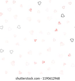 Light Red vector seamless layout with sweet hearts. Hearts on blurred abstract background with colorful gradient. Pattern for carnival, festival romantic leaflets.