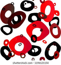 Light Red vector seamless layout with circle spots. Illustration with set of shining colorful abstract circles. Trendy design for wallpaper, fabric makers.