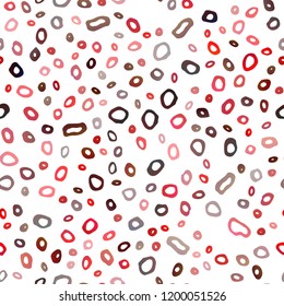 Light Red vector seamless layout with circle spots. Modern abstract illustration with colorful water drops. Pattern for design of window blinds, curtains.