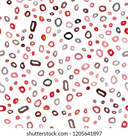 Light Red vector seamless layout with circle spots. Illustration with set of shining colorful abstract circles. Pattern for design of window blinds, curtains.
