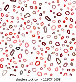 Light Red vector seamless layout with circle spots. Blurred bubbles on abstract backdrop with colorful gradient. Pattern for design of window blinds, curtains.