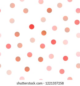 Light Red vector seamless layout with circle shapes. Beautiful colored illustration with blurred circles in nature style. Completely new template for your brand book.