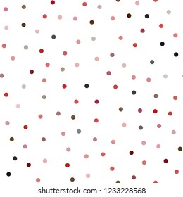 Light Red vector seamless layout with circle shapes. Abstract illustration with colored bubbles in nature style. The pattern can be used for ads, leaflets of liquid.
