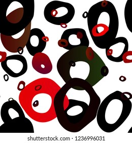 Light Red vector seamless layout with circle spots. Modern abstract illustration with colorful water drops. Template for business cards, websites.