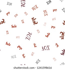 Light Red vector seamless layout with discount of 70%. Colorful set of  percentage signs in simple style. Design for business ads, commercials.