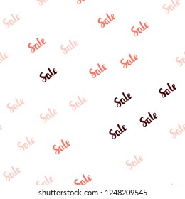Light Red vector seamless layout with discount words. Colorful set of  percentage signs in simple style. Template for season sales, shopping ads.