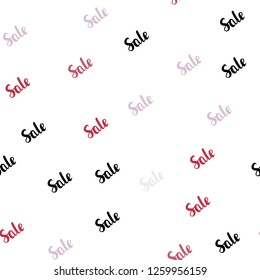 Light Red vector seamless layout with discount words. Shining colorful illustration with isolated selling prices. Design for business ads, commercials.