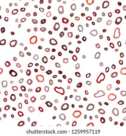 Light Red vector seamless layout with circle spots. Modern abstract illustration with colorful water drops. Pattern for design of window blinds, curtains.